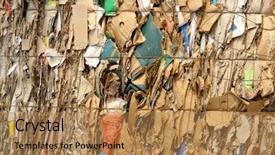  Presentation with waste - Cool new slide deck with wired assorted package waste backdrop and a  colored foreground