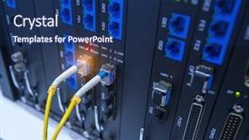  Presentation with body network - Beautiful PPT theme featuring wired body - fiber optic connecting on network backdrop and a ocean colored foreground