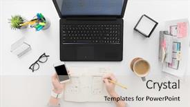  Presentation with web design - Slide deck consisting of wireframe - app design technology and business background and a soft green colored foreground