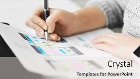  Presentation with web design - Amazing slides having wireframe - app design technology and business backdrop and a lemonade colored foreground