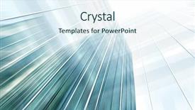  Presentation with architecture glass - Amazing PPT theme having wireframe - modern glass silhouettes of building backdrop and a sky blue colored foreground