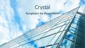  Presentation with modern building - Beautiful presentation featuring wireframe - perspective and underside angle view backdrop and a sky blue colored foreground