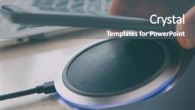  Presentation with wireless - Cool new PPT theme with wireless charging pad charge backdrop and a ocean colored foreground