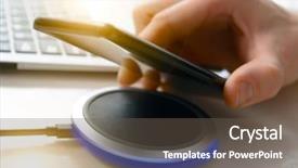  Presentation with wireless - Slides enhanced with wireless charging pad charge background and a gray colored foreground