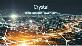  Presentation with wireless communication - Presentation design featuring wireless communication and networking background and a tawny brown colored foreground