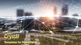  Presentation with wireless communication - Audience pleasing PPT theme consisting of wireless communication and networking backdrop and a tawny brown colored foreground