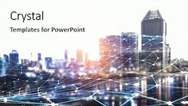  Presentation with wireless communication - Slide set consisting of wireless communication and networking background and a pink colored foreground