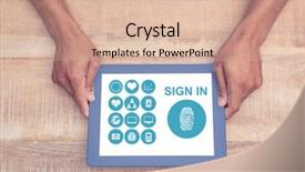  Presentation with wireless communication - Presentation design with wireless communication medical application - digital composite of model holding background and a  colored foreground