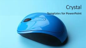  Presentation with wireless - Beautiful slide deck featuring wireless computer mouse on blue background backdrop and a arctic colored foreground