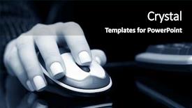  Presentation with computer - Audience pleasing slides consisting of wireless computing - female hand holding computer mouse backdrop and a  colored foreground