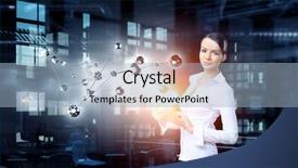  Presentation with tech - Presentation having wireless connection and high tech technologies mixed media background and a light blue colored foreground