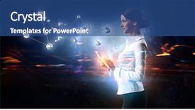  Presentation with tech - PPT layouts with wireless connection and high tech technologies mixed media background and a ocean colored foreground