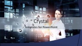  Presentation with tech - Slide deck with wireless connection and high tech technologies mixed media background and a light blue colored foreground