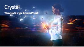  Presentation with tech - Slide set enhanced with wireless connection and high tech technologies mixed media background and a ocean colored foreground