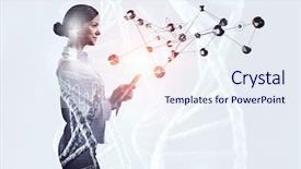  Presentation with high tech - Cool new theme with science dna new technology - wireless connection and high tech backdrop and a sky blue colored foreground