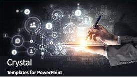  Presentation with wireless sensor networks agriculture technology - PPT theme featuring wireless connection and new technology background and a wine colored foreground