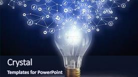  Presentation with power media - PPT theme featuring wireless connection concept mixed media background and a navy blue colored foreground