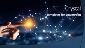  Presentation with wireless - Presentation design consisting of wireless-connection-futuristic-concept-mixed background and a navy blue colored foreground