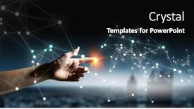  Presentation with wireless - Theme featuring wireless-connection-futuristic-concept-mixed background and a black colored foreground