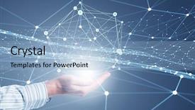  Presentation with wireless - Beautiful theme featuring social networking service - wireless connection futuristic concept backdrop and a light blue colored foreground