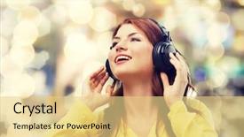  Presentation with free music - Audience pleasing PPT layouts consisting of wireless free - technology music and happiness concept backdrop and a blonde colored foreground