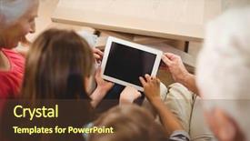  Presentation with grandparents - Slide deck having wireless generation - children using tablet with their background and a tawny brown colored foreground