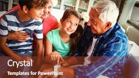  Presentation with christian living - Audience pleasing presentation theme consisting of wireless generation - grandparents and grandchildren looking backdrop and a tawny brown colored foreground