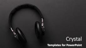  Presentation with dark space - Theme having wireless-headphones-on-dark-background background and a dark gray colored foreground