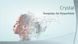  Presentation with interaction - Presentation design consisting of wireless-interaction-and-connection-mixed background and a sky blue colored foreground