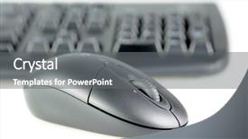  Presentation with wireless - Cool new PPT theme with wireless keyboard and mouse over white background backdrop and a gray colored foreground