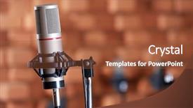  Presentation with recording studio - Slide deck enhanced with abrorption - microphone in recording studio background and a tawny brown colored foreground