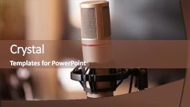  Presentation with tape recording studio - Colorful PPT theme enhanced with abrorption - microphone in recording studio backdrop and a tawny brown colored foreground