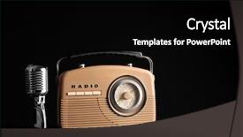  Presentation with retro radio - Slides with retro radio and microphone background and a black colored foreground