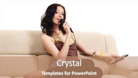  Presentation with mic - Slide set having open mic - woman singing background and a coral colored foreground