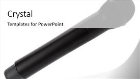  Presentation with wireless power transfer - Cool new slides with voice tone - wireless microphone isolated on white backdrop and a  colored foreground