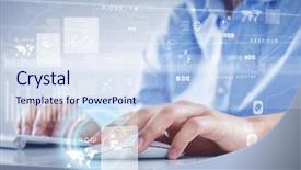  Presentation with internet surfing - Colorful PPT theme enhanced with wireless mouse - man surfing the internet backdrop and a sky blue colored foreground