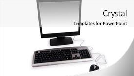  Presentation with personal - Presentation consisting of wireless mouse - personal computer isolated background and a  colored foreground