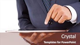  Presentation with digital innovation - Amazing slides having african american businessman working backdrop and a wine colored foreground