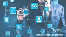  Presentation with wireless network - Amazing theme having wireless network security - businessman working with smart control backdrop and a ocean colored foreground