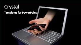  Presentation with wireless network - Slides having wireless network security - credit card being stolen background and a black colored foreground