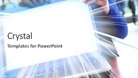  Presentation with wireless network - PPT theme enhanced with wireless network security - modern laptoop isolated on white background and a white colored foreground