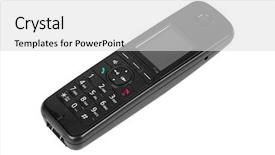  Presentation with radio - Slide set featuring wireless radio telephone isolated background and a  colored foreground