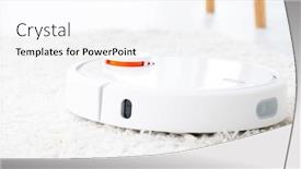  Presentation with wireless - PPT theme consisting of wireless-robot-hoover-on-white background and a white colored foreground