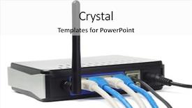  Presentation with wireless - Colorful PPT theme enhanced with wireless router and connectors backdrop and a white colored foreground
