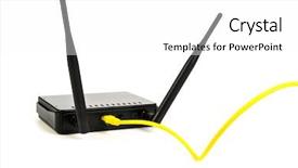  Presentation with wireless - Beautiful PPT layouts featuring wireless router on white background backdrop and a white colored foreground
