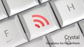  Presentation with wifi - Beautiful PPT theme featuring wireless signal - wifi key backdrop and a light gray colored foreground