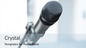  Presentation with wireless - PPT layouts consisting of wireless stereo microphone background and a light blue colored foreground