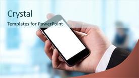  Presentation with mobile technology - Audience pleasing presentation theme consisting of wireless technology and social media backdrop and a  colored foreground