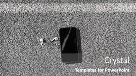  Presentation with mobile technology - Theme consisting of wireless-wearable-technology-in-ear background and a gray colored foreground