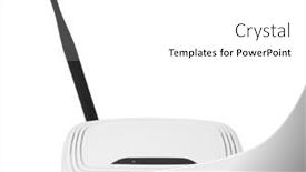  Presentation with antenna - Presentation theme enhanced with wireless-wi-fi-router background and a white colored foreground